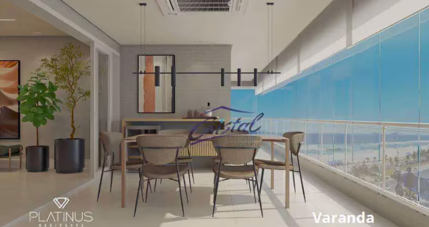 Apartamentos com 3 suítes frente para o mar no canto do forte - praia grande