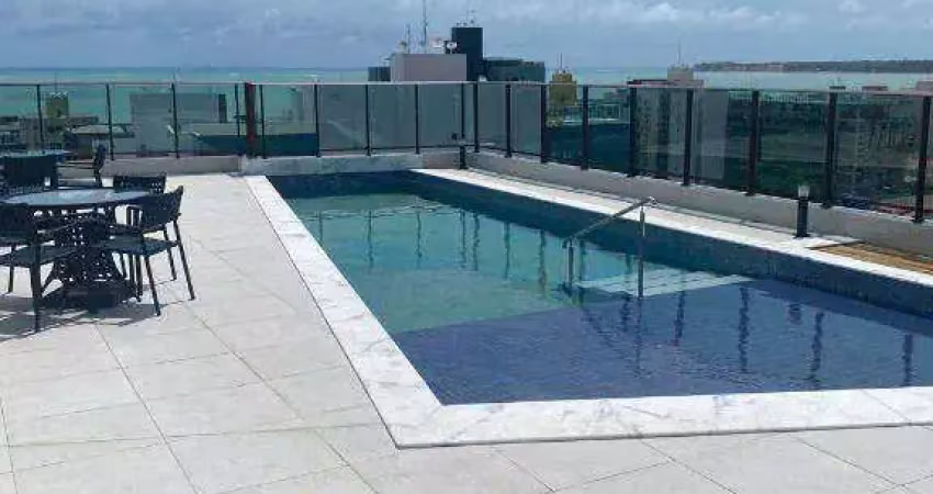 Apartamento com 1 dormitório para alugar, 47 m² por R$ 3.300,01/mês - Cabo Branco - João Pessoa/PB
