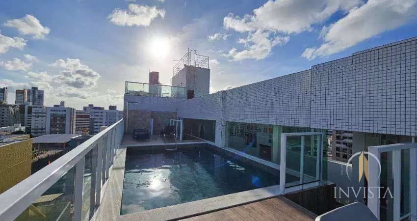 Apartamento vista mar com 2 suítes à venda, 61 m² por r$ 599.000 - bessa - joão pessoa/pb