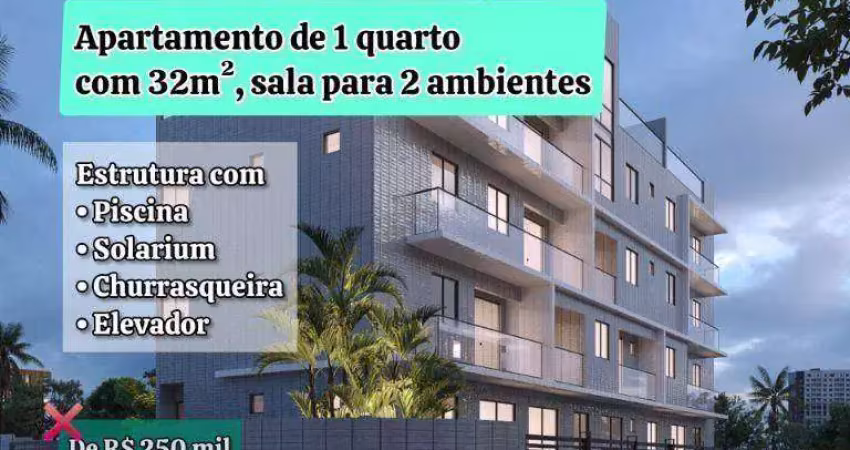 Oportunidade para investidor! apartamento com 1 quarto à venda, 32 m² por r$ 190.000 - manaíra - joão pessoa/pb