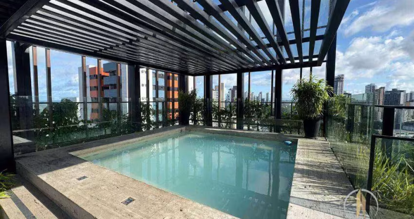 Apartamento com 3 dormitórios para alugar, 77 m² por r$ 5.900,01/mês - tambaú - joão pessoa/pb