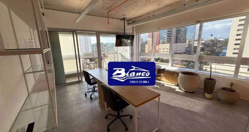 Sala comercial helbor patteo bosque maia  40m2  pronto e mobiliado varanda envidraçada