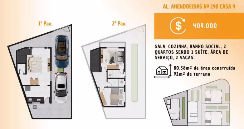 Linda casa geminada duplex no masterville em sarzedo