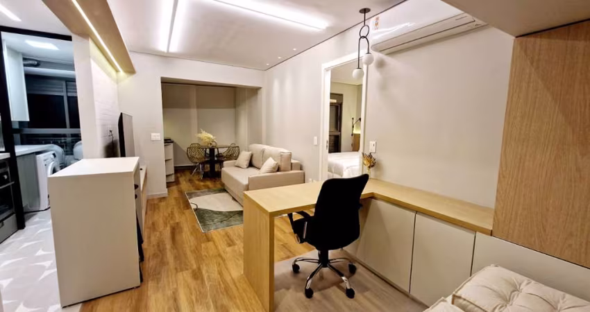 Espetacular apartamento tipo para locação com 1 quarto, sendo 1 suíte, 50m²