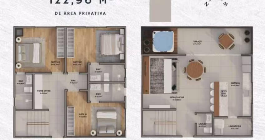 Apartamento Duplex com 3 dormitórios à venda, 122 m² por R$ 1.340.656,20 - Fazenda - Itajaí/SC