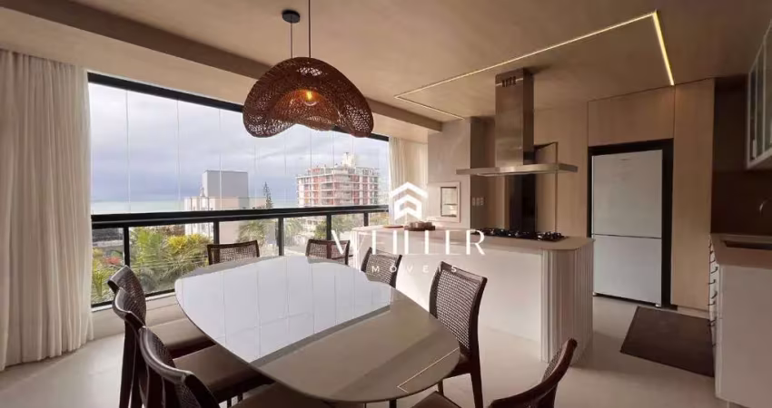Apartamento alto padrão mobiliado na praia brava – 03 suítes e vista para o mar
