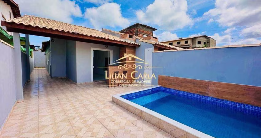 Casa à venda em Itanhaém com 2 dorm, 1 suite, PISCINA com cascata, Area gourmet com preços de 340 mil! NAO PERCA SUA CHANCE!