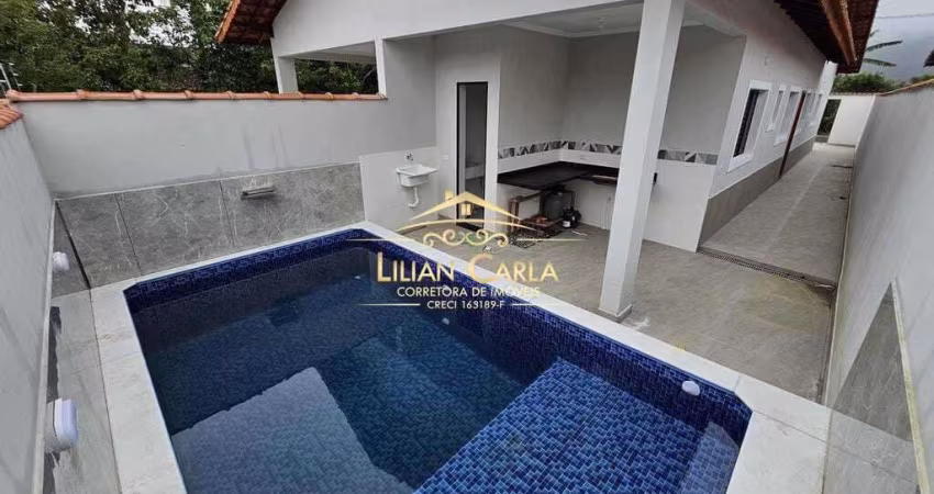 Casas à venda em Itanhaém LADO PRAIA com 3 quartos, PISCINA com cascata! Quintal Maior por R$ 429.900 mil e Quintal menor por R$ 419.900 mil