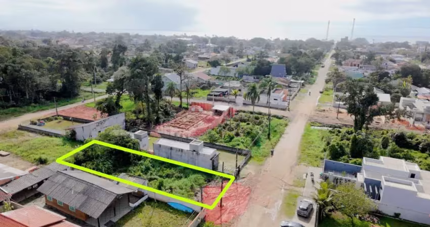 Terreno limpo com 384 m² para venda no balneário princesa do mar, localizado na cidade de itapoá / sc.