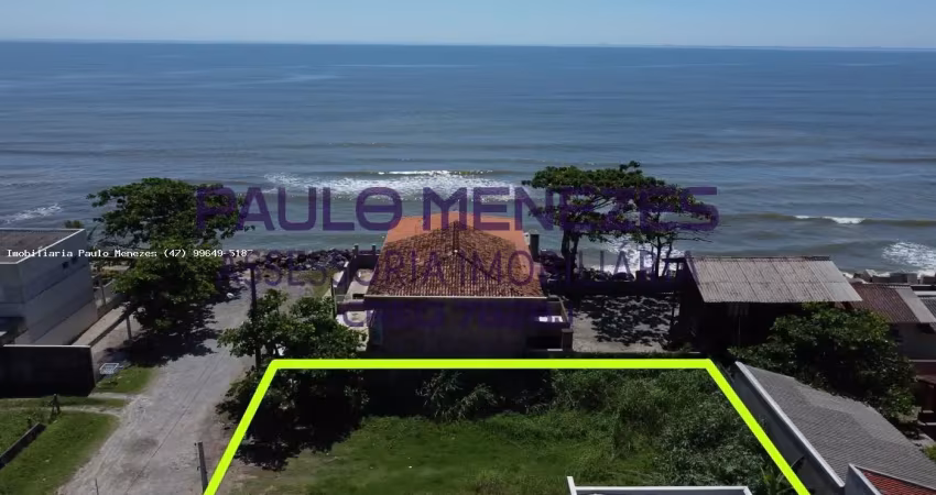 Terreno pé na areia, limpo aterrado e murado, para venda no balneário itapoá centro, localizado na cidade de itapoá / sc.