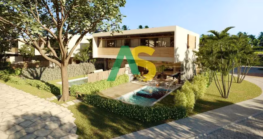 Casa de luxo em condomínio a venda na beira mar da praia dos carneiros, 03 suítes, 03 vagas, lazer completo