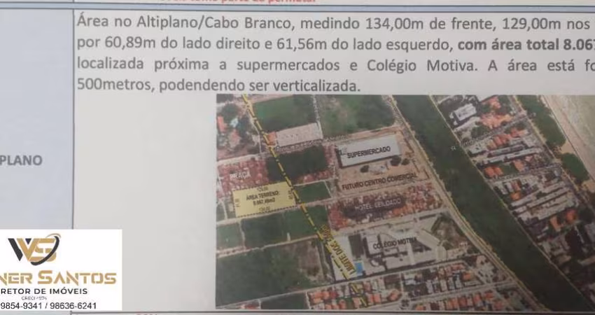 Área no Altiplano Cabo Branco Permuta com 22%