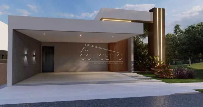 Casa térrea em construção à venda no Condomínio Residencial Canadá com 170,94 m² | 3 dormitórios, sendo 1 suíte e 2 vagas de garagem cobertas.