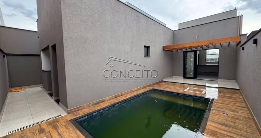 Casa térrea à venda no Condomínio Soleil Piracicaba com 154 m² | 3 dormitórios, sendo 1 suíte e 4 vagas de garagem.