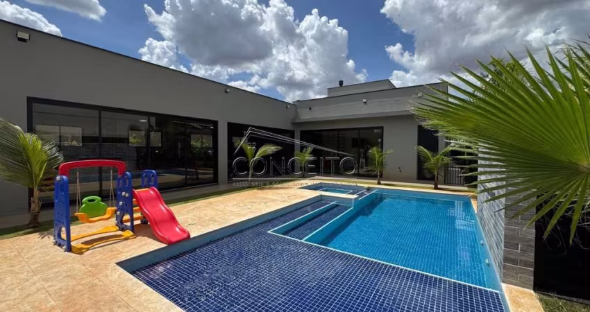 Casa térrea de alto padrão à venda no Condomínio Park Campestre com 880 m² | 4 suítes, sendo 2 com closet e 6 vagas de garagem.