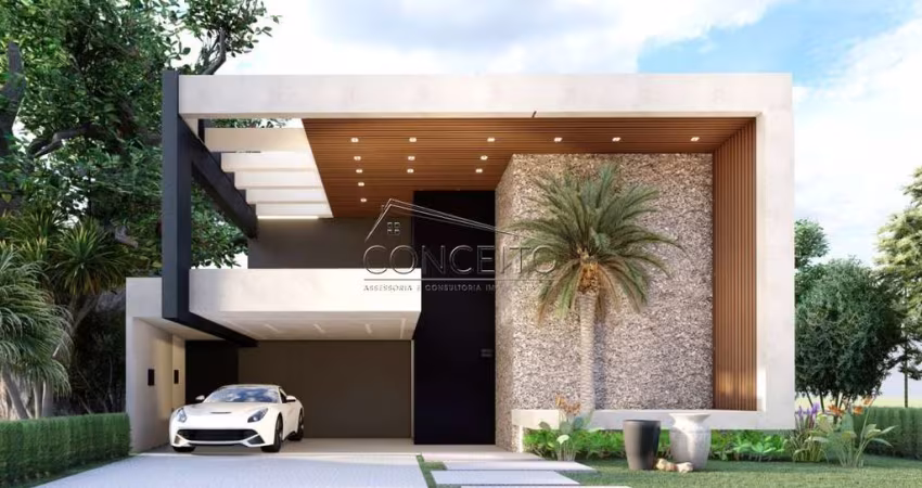 Casa térrea em construção, à venda no Condomínio Residencial Damha com 215 m² | 3 suítes, sendo 1 suíte com closet e 4 vagas de garagem.