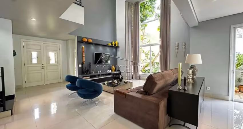 Sobrado de alto padrão à venda no condomínio monte alegre com área construída de 364 m² | 4 suítes, sala de tv, spa e 4 vagas de gargem.