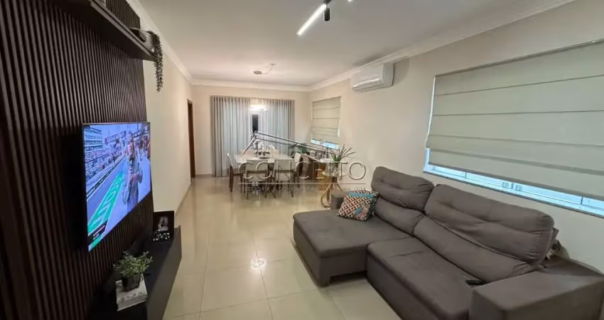 Sobrado à venda no condomínio residencial leão com área construída de 242,45 m² | 4 dormitórios, sendo 2 suítes e 2 vagas de garagem cobertas.