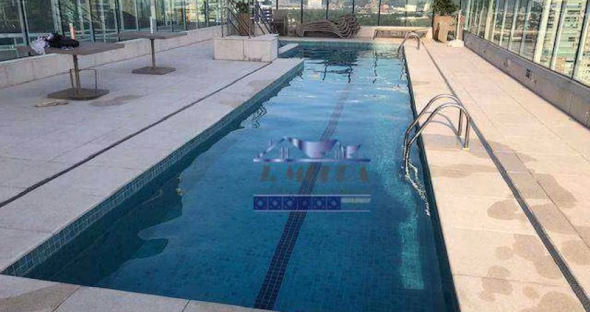 PORTEIRA FECHADA - STUDIO - TIPO QUARTO E SALA COM AMPLO TERRAÇO COM VISTA PARA O MAR - SEMI-NOVO! - LAZER COM PISCINA E S.DE FESTAS