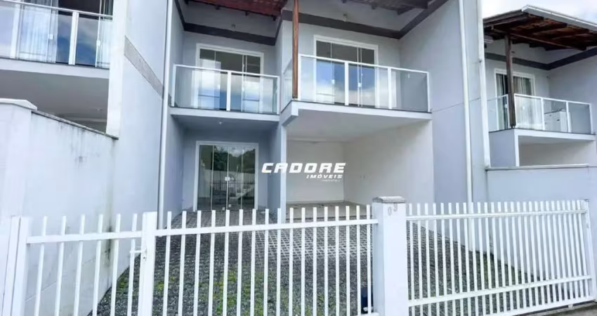 Sobrado com 2 suítes e 2 vagas para locação no bairro badenfurt | cadore imóveis