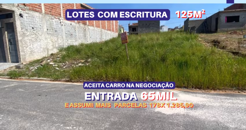 Vende lote 125m2 com escritura dentro do loteamento planejado Novo Badra em Suzano