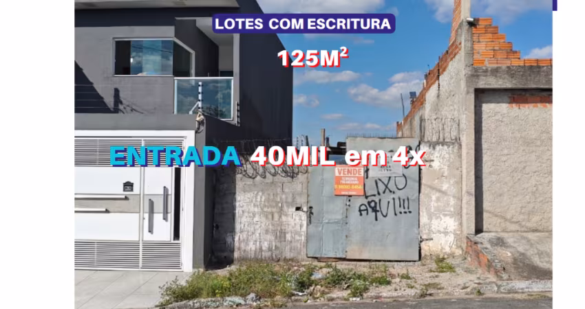 Vende Terreno 125m2 com escritura, Entrada 40mil , bairro jardim Napoles - Itaquaquecetuba - SP