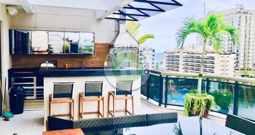 Cobertura à venda na Barra da Tijuca, Rio de Janeiro-RJ: 3 quartos, 1 suíte, 4 salas, 2 vagas de garagem, 260m² de área.