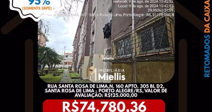 Imóvel Retomado CAIXA no bairro SANTA ROSA DE LIMA em PORTO ALEGRE - OPORTUNIDADE ÚNICA!