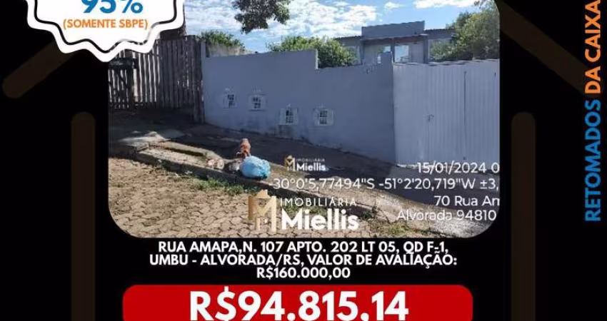 Imóvel Retomado CAIXA no bairro UMBU em ALVORADA - OPORTUNIDADE ÚNICA!
