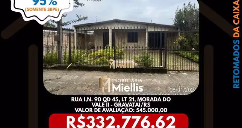 Imóvel Retomado CAIXA no bairro MORADA DO VALE II em GRAVATAI - OPORTUNIDADE ÚNICA!