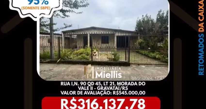 Imóvel retomado caixa no bairro morada do vale ii em gravatai - oportunidade única!