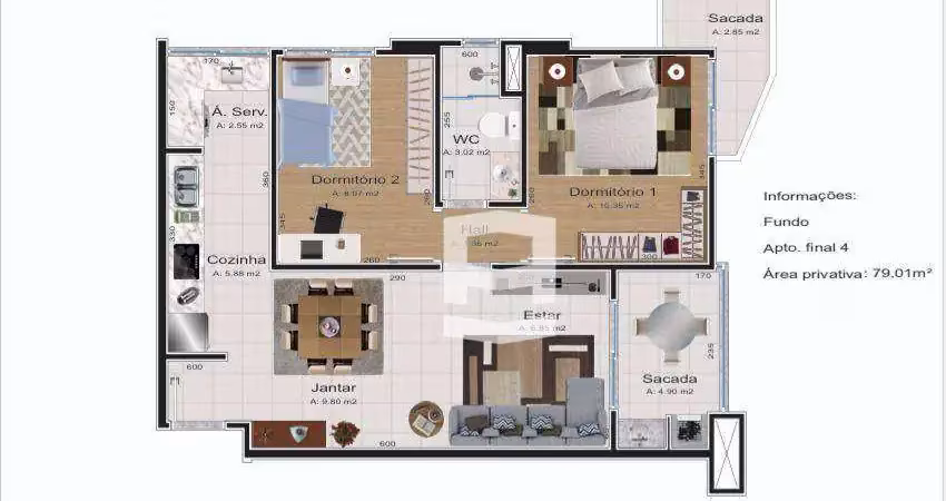 Apartamento com 2 dormitórios à venda, 58 m² por r$ 480.000,00 - barra funda - apucarana/pr