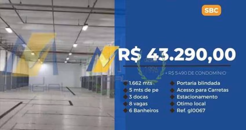 Alugo Galpão em Condomínio Fechado, Rudge Ramos SBC
