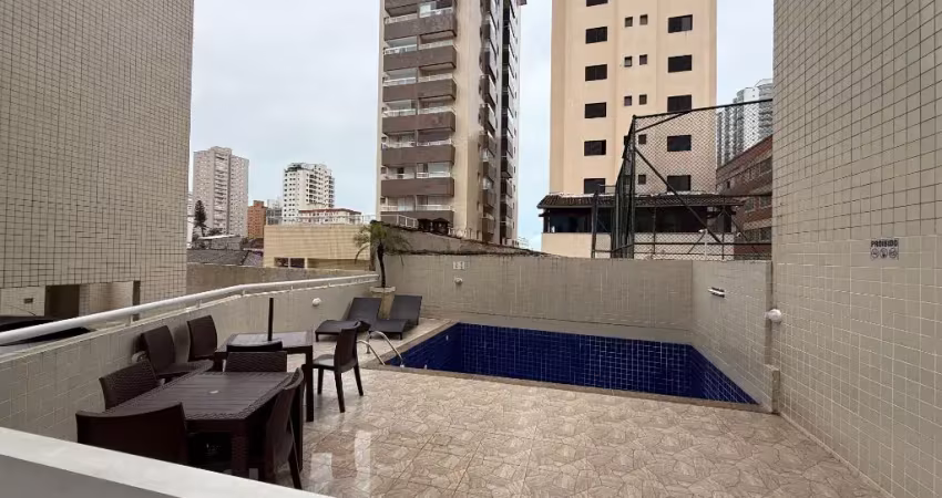 Apartamento reformado de 1 dormitório com lazer – aviação, 350m da praia