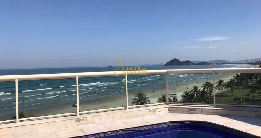 Cobertura pé na areia com vista para o mar com 4 dormitórios