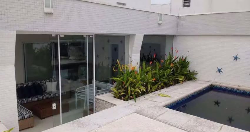 Cobertura com 5 dormitórios e vista para o mar e serra do mar