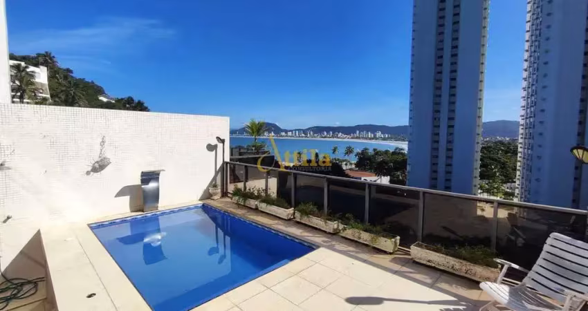 Cobertura vista mar, 3 dorms., lazer total, 2 vagas, enseada