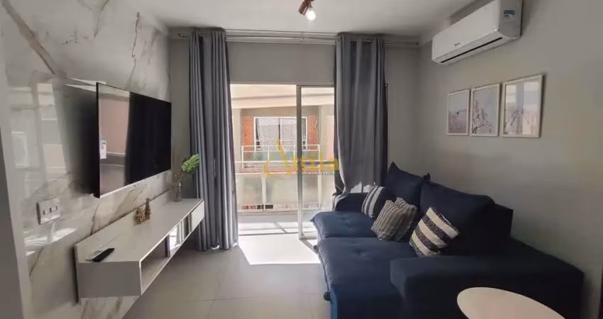 Apto decorado, 3 dorms., sacada, lazer, 1 vaga, enseada