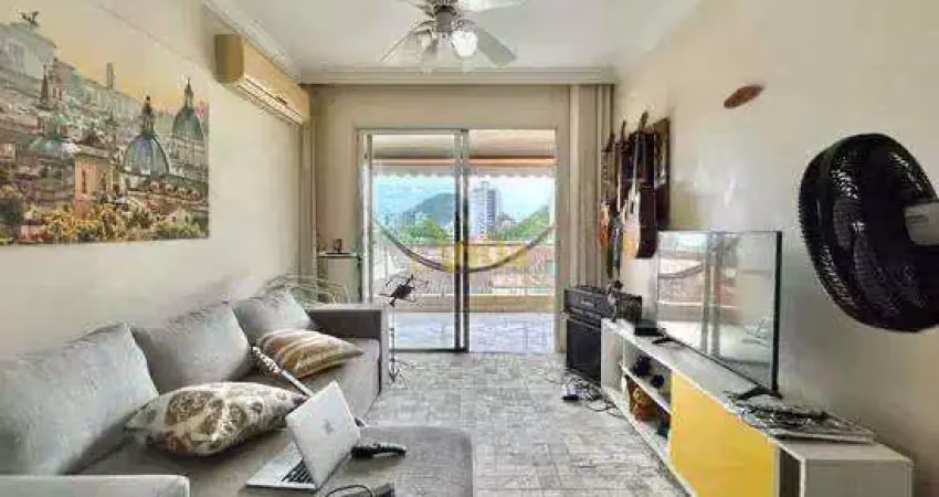 Apto 3 dorms.,sacada, 180mts praia da enseada, 1 vaga