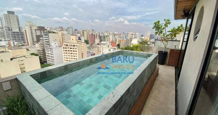 Cobertura com 2 dormitórios à venda, 80 m² por r$ 1.170.000,00 - santa cecília - são paulo/sp
