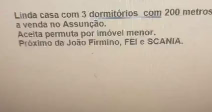 Casa com 3 quartos à venda no Assunção, São Bernardo do Campo 