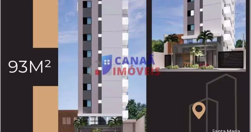 Super apartamento 3 quartos com suíte, 93m² e duas vagas de garagem Bairro Santa Maria