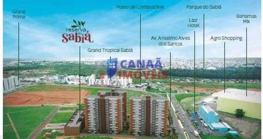 Reserva do Sabiá - Apartamentos 2/4 sendo 1 suíte reversível, sacada, elevador, lazer de clube, próximo ao parque do sabiá