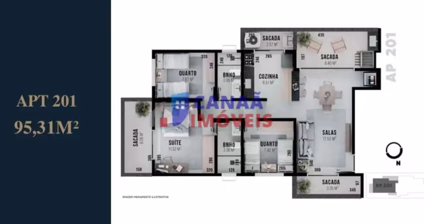 Apartamento com 3 quartos à venda no Santa Mônica, Uberlândia 