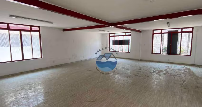 Sala para alugar de 135m² - 2 quadras da praia – piso superior – próxima do clube do sesc e shopping