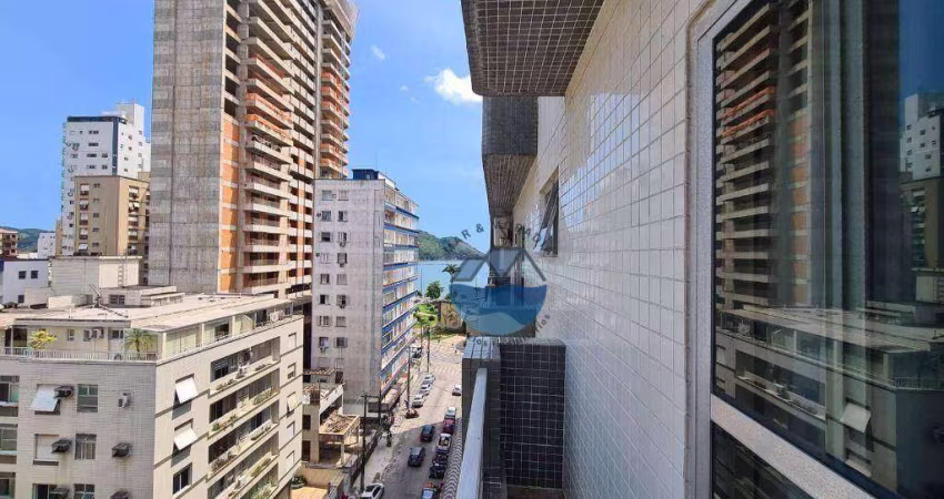 Apartamento Mobiliado para Locação,  Vista Mar, Sacada - Ponta da Praia, Santos