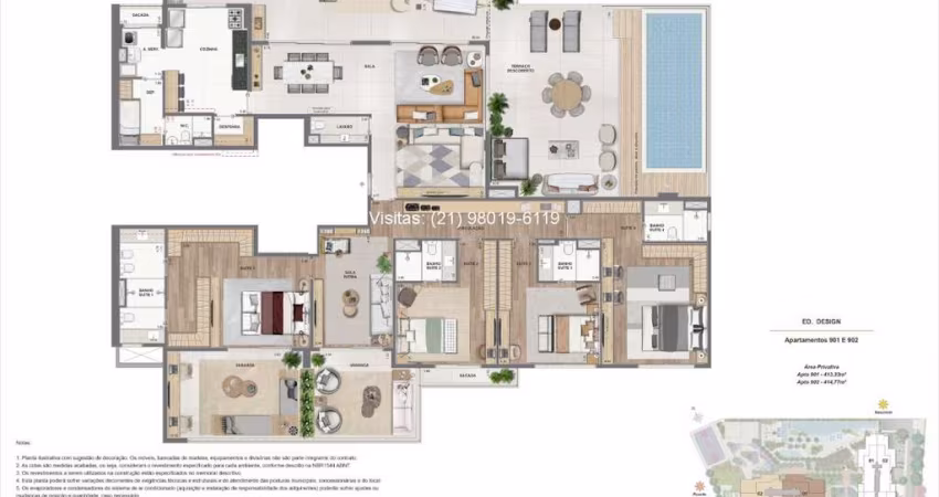 Oportunidade: Cobertura linear na Barra da Tijuca, Cond. Concept, 4 suítes, 414m, 4 vagas, lindo lazer