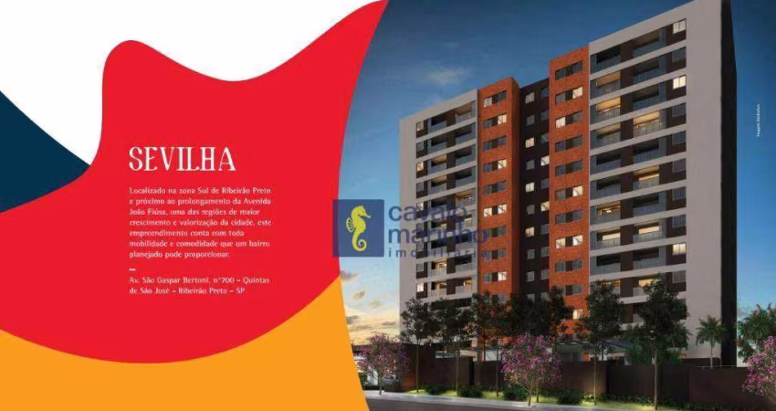 Apartamento com 2 dormitórios à venda, 59 m² por R$ 459.000,00 - Bonfim Paulista - Quintas de São José - Ribeirão Preto/SP