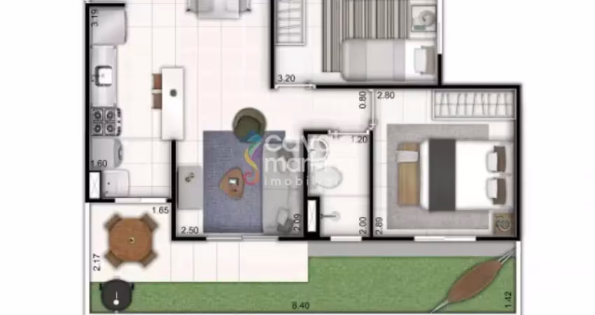 Apartamento térreo à venda com 2 quartos, 47m² - village novus - quinta da primavera.