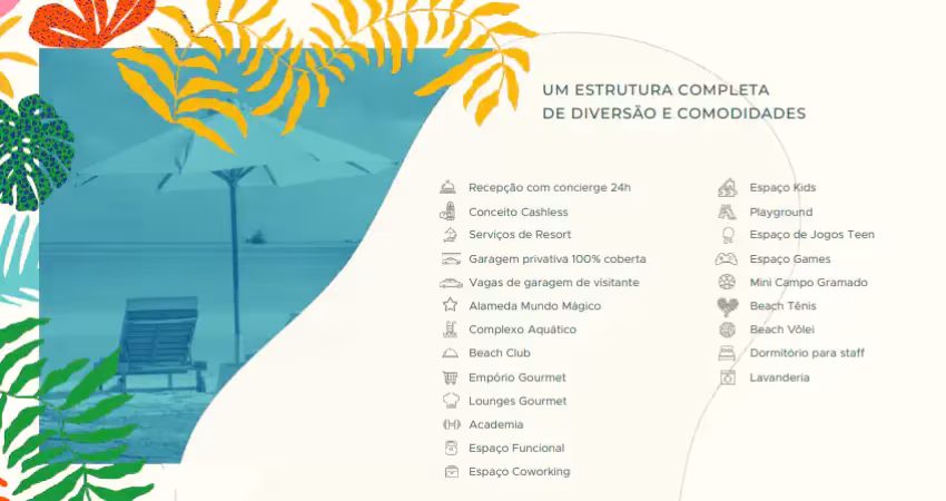 Apartamentos na beira mar de Muro Alto. Serviços e estrutura de Resort.